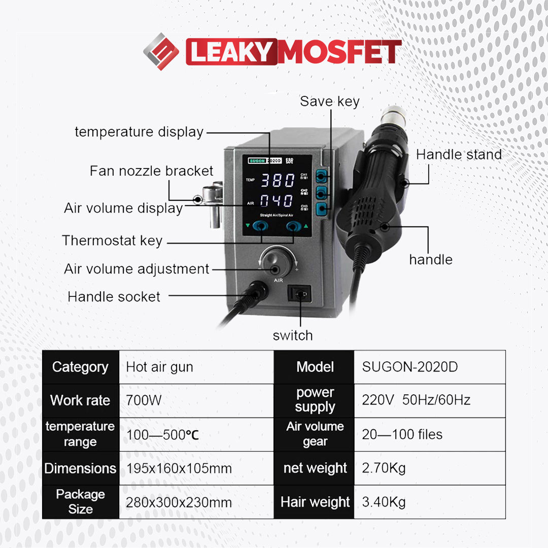 Sugon 2020D Rapid Heating SMD Hot Air Station