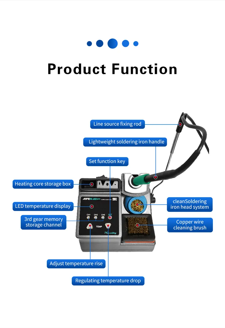 AIFEN-A9PRO Soldering Station with 3 Tips