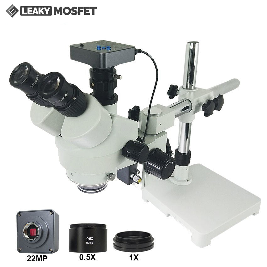 3.5-45X 22MP Simul-Focal Trinocular Microscope