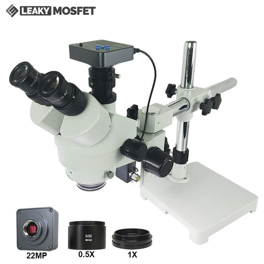 3.5-45X 22MP Simul-Focal Trinocular Microscope